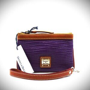 DOONEY & BOURKE Purple & Brown Leather Zip  Pouch/Wristlet